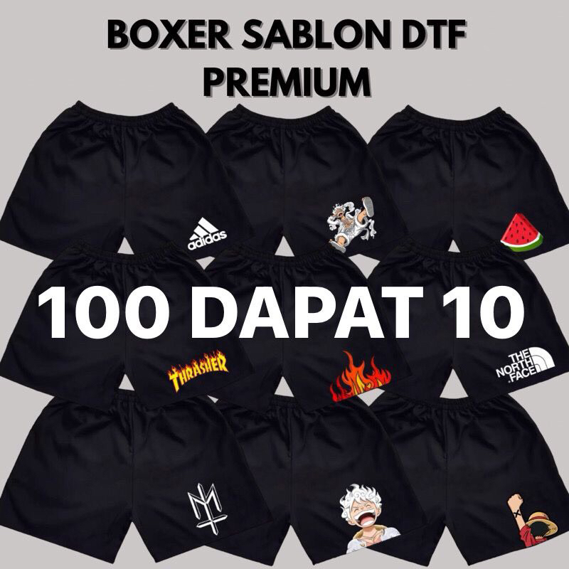 PROMO 100RIBU DAPAT 10 PCS CELANA PENDEK BOXER PRIA | BOXER PRIA SABLON DIGITAL