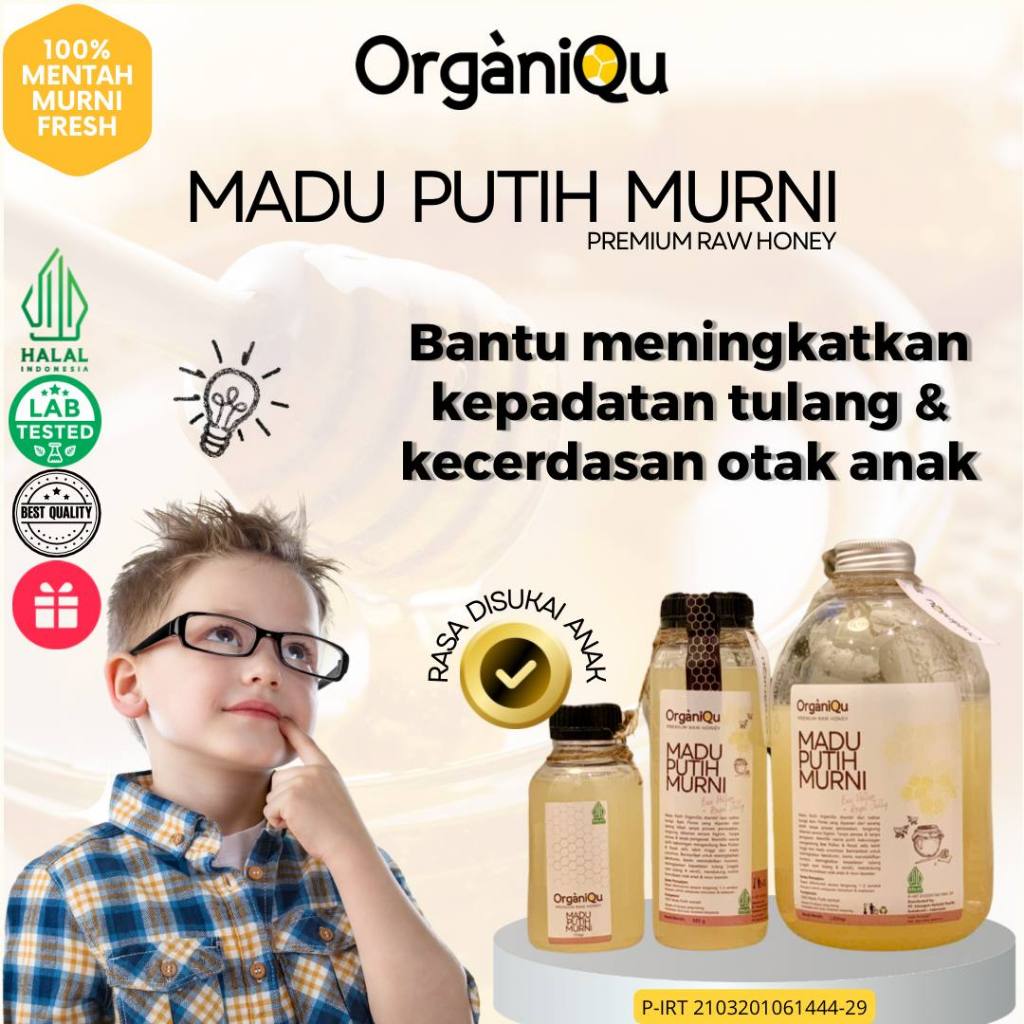 

Madu Putih Murni à 1000 gr / PREMIUM RAW WHITE HONEY BEE POLLEN+ROYAL JELLY