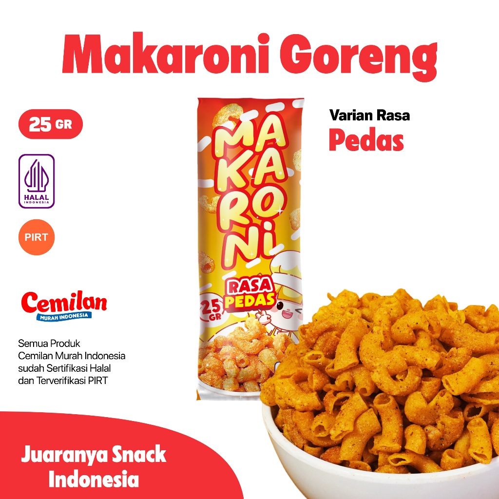 

Makaroni Goreng Rasa Pedas - Cemilan Murah Indonesia