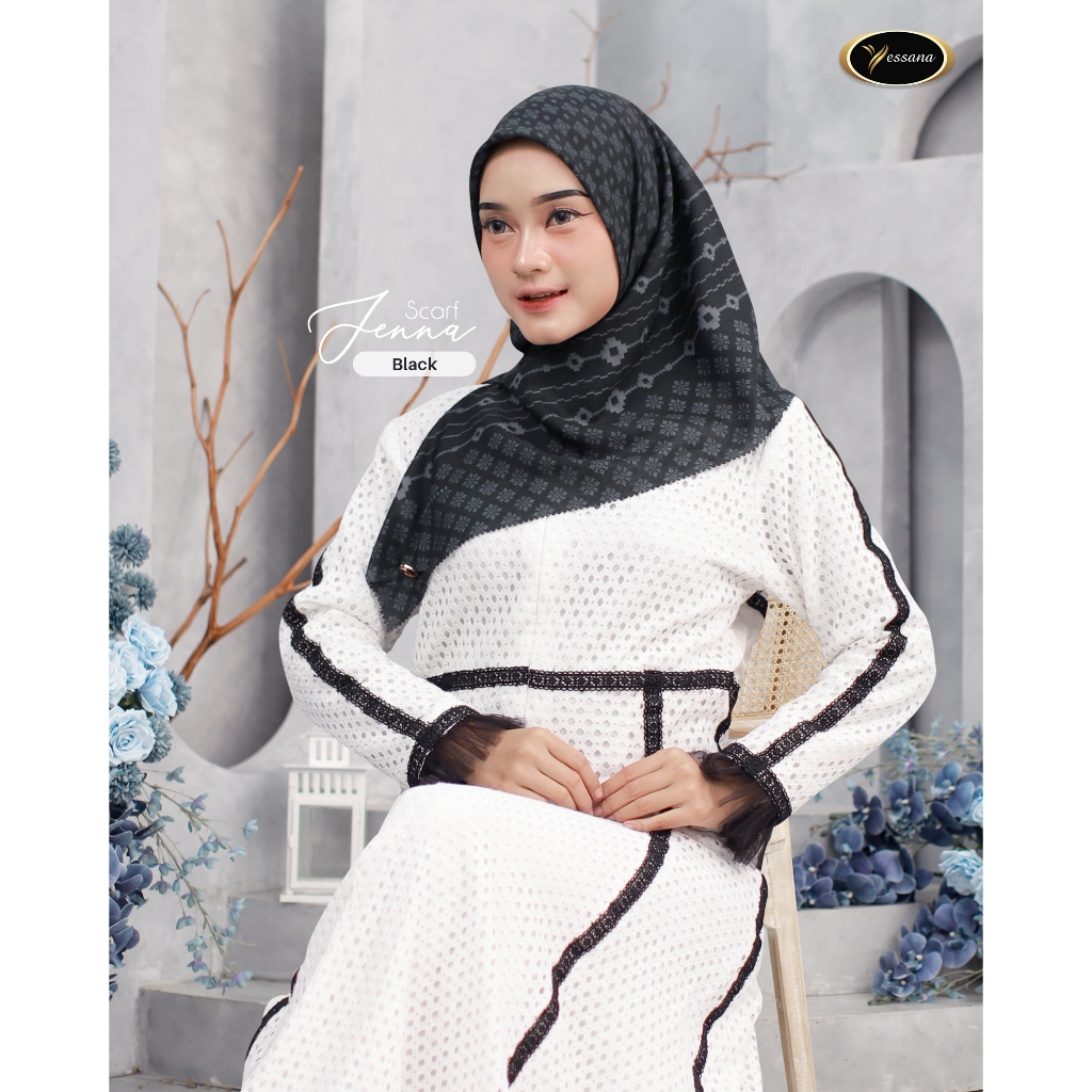 Jenna Scarf Hijab Segiempat Motif Etnic Yessana