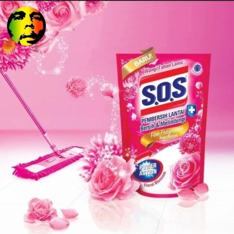 SOS pembersih lantai 725ml floral