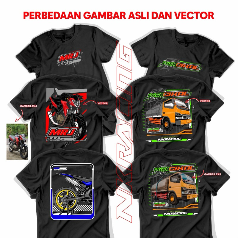 Kaos Sablon Custom VECTOR 'Bebas Desain'