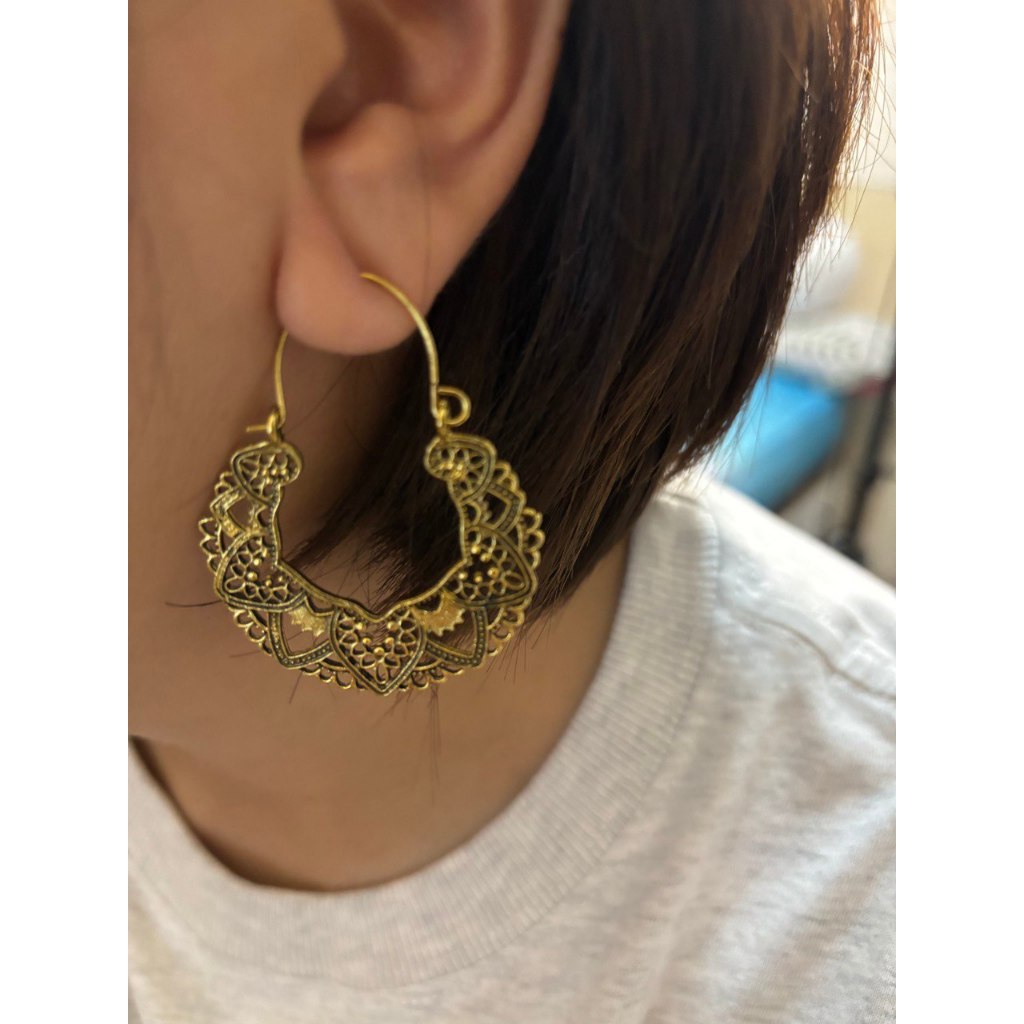 Anting Logam Bulat Love Anting Bulat Love Anting Korea Love Anting Kait Logam Love Anting Retro Hati