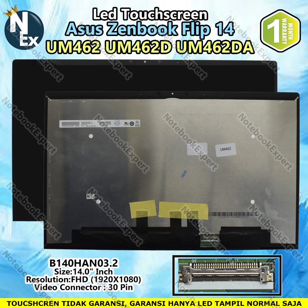 LED Touchscreen Asus Zenbook Flip 14 UM462 UM462D UM462DA