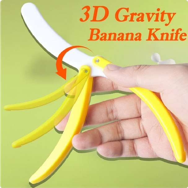Banana Knife Fidget Toy Mainan Pisau Lipat Pisang 3D Banana Butterfly Knife
