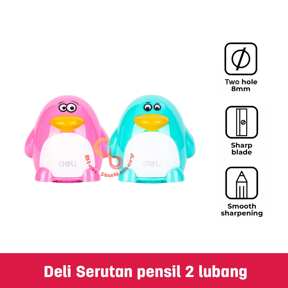 

Deli Rautan pensil 2 lubang Sharpener Serutan pensil Murah fancy lucu
