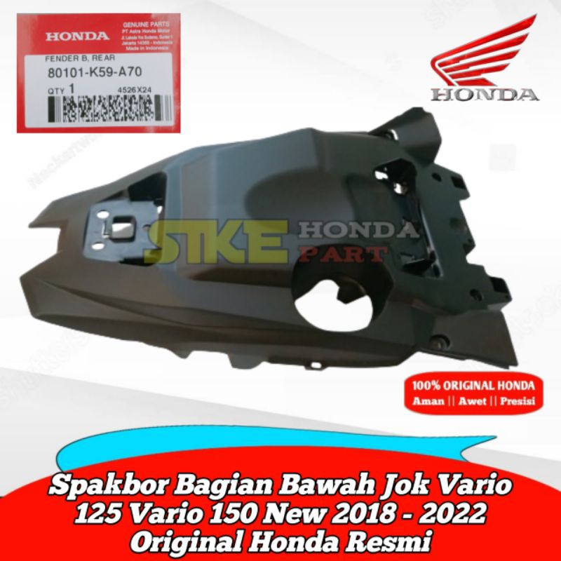 80101-K59-A70 Spakbor Bagian Bawah Jok Vario 125 Vario 150 New 2018 - 2022 Original Honda Resmi