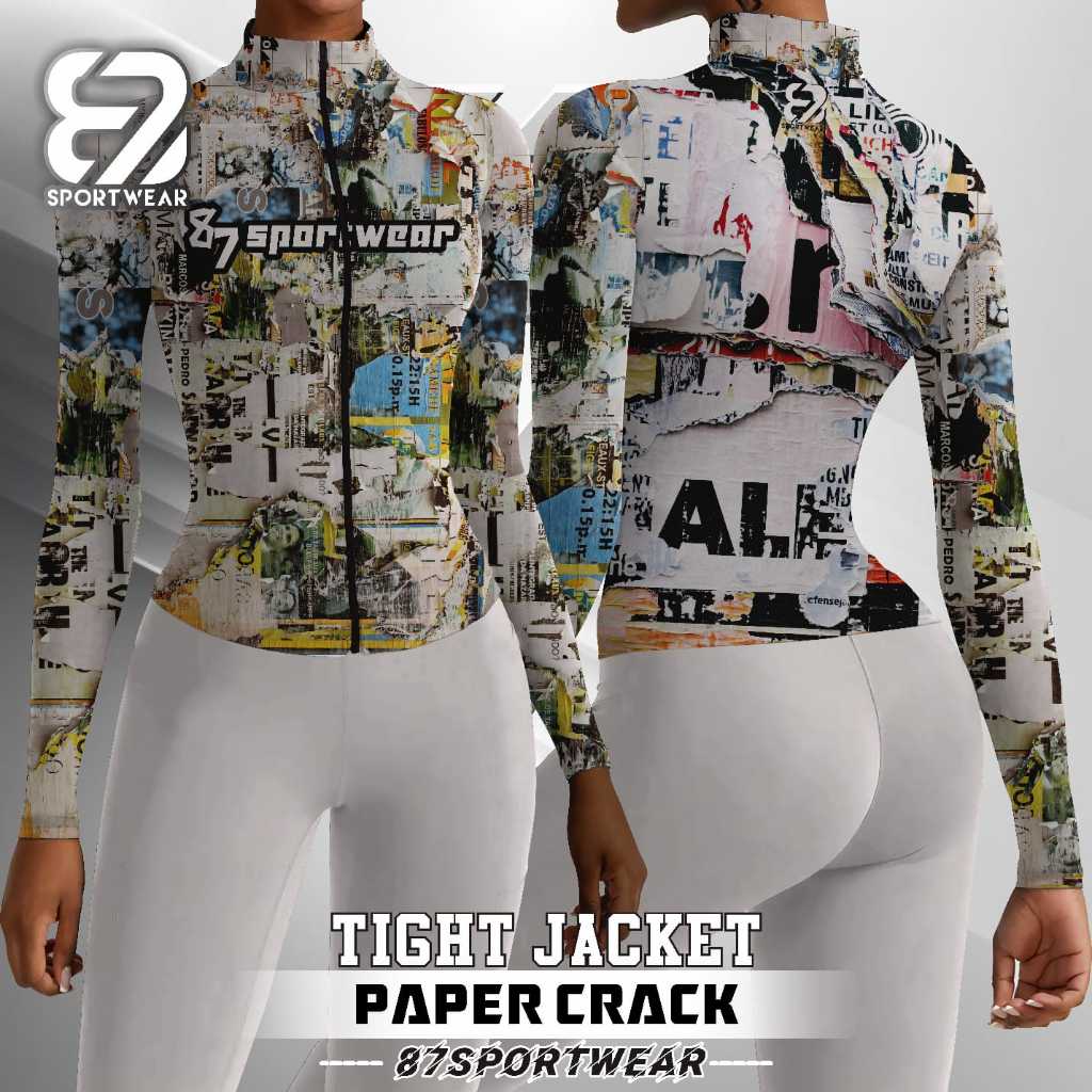 New 87SportWear Setelan Jaket Ketat & Legging Pakaian Olahraga Wanita Aerobic/Zumba/Senam/Gym87