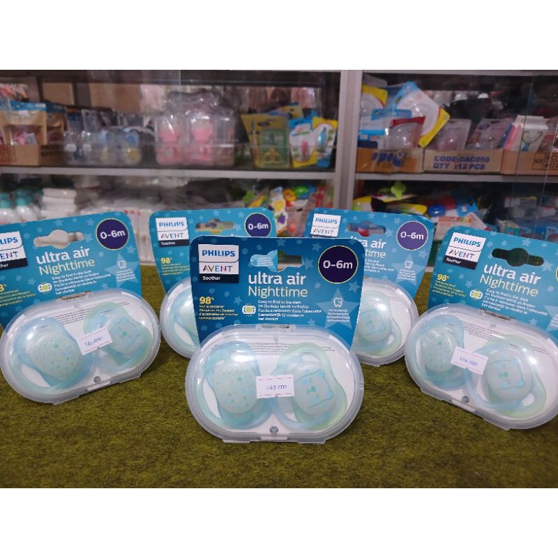 Philips Avent Soother Ultra Air Night Boy 0-6m/kompeng avent/kompeng baby isi 2