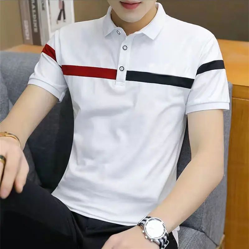 BAJU SHIRT POLO PRIA BERKERAH KOMBINASI GARIS