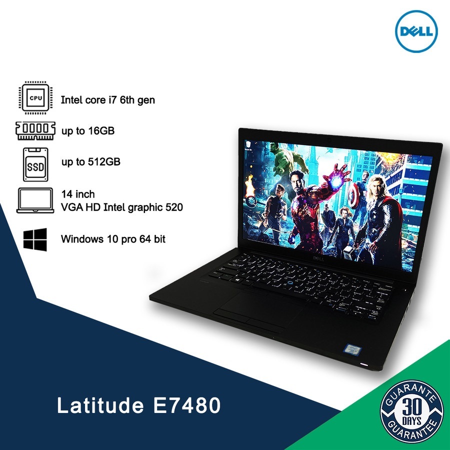 Obral Laptop DELL Latitude E 7480 i5 gen6 RAM 8GB SSD 256GB Murah