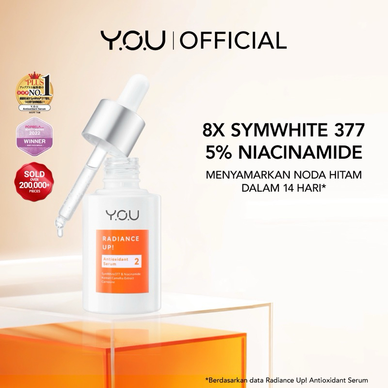 YOU Y.O.U RADIANCE UP ANTIOXIDANT SERUM / SYMWHITE377 / NIACINAMIDE / MENGHILANGKAN FLEK HITAM / BEK