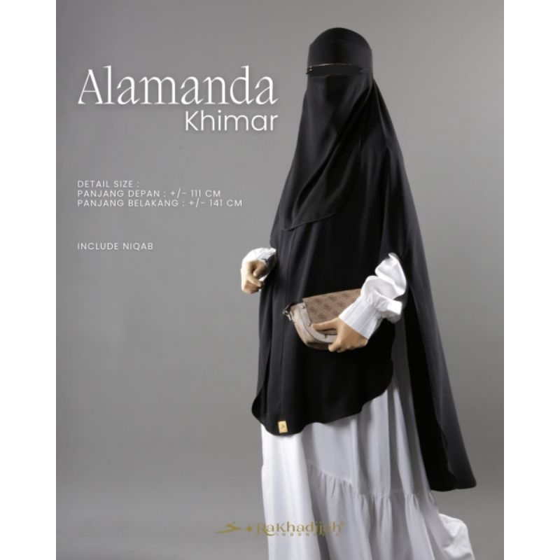 ALAMANDA Khimar Ushape Splithand Jetblack - Khadijah Indonesia #ayranashwa #KhadijahIndonesia
