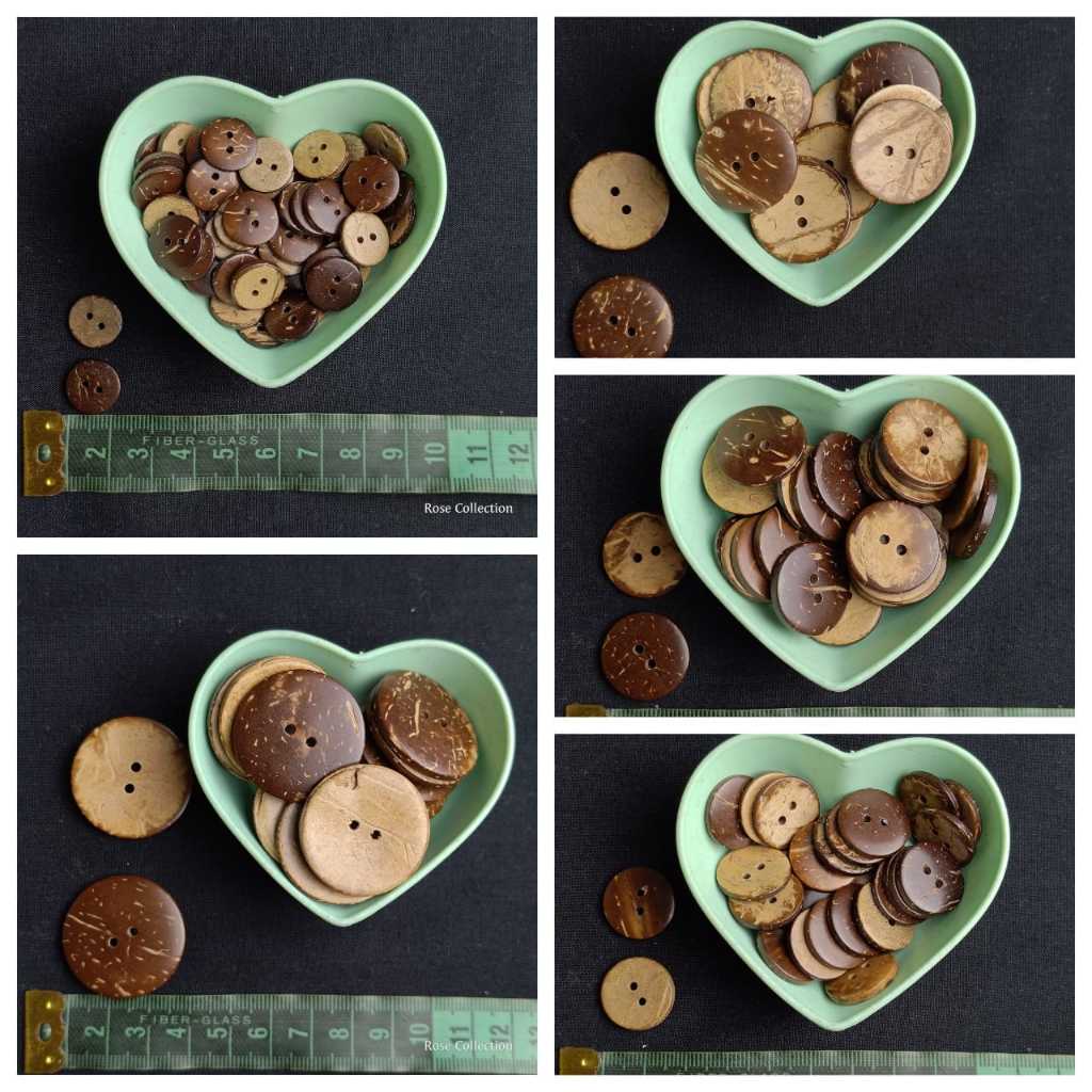 Kancing Batok / Kancing Kelapa Pernis / Kancing Baju Batok / Kancing Hias