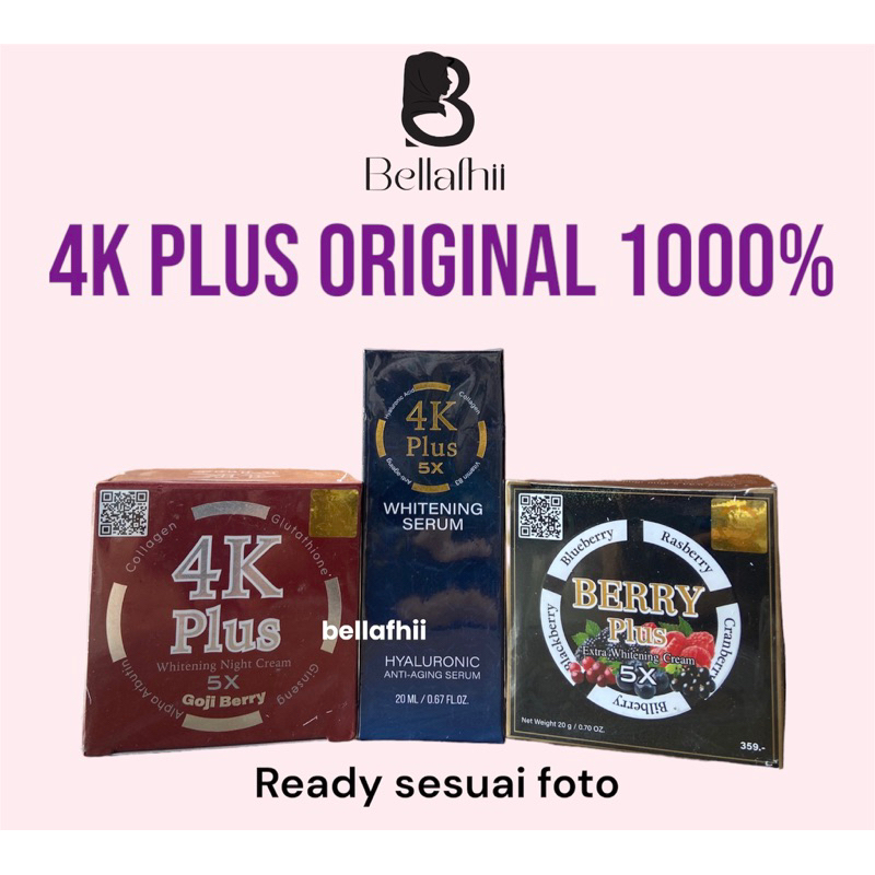 BELLAFHII ❤️ORIGINAL 1000% 4K PLUS -> Night Cream Whitening , Gojiberry , Berry Plus , Serum 4K pemu