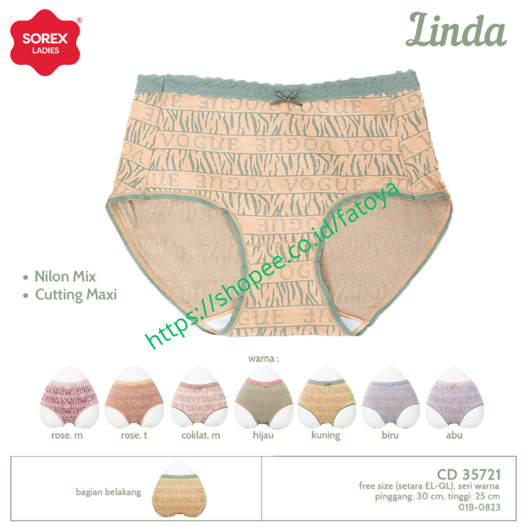 SOREX CD Celana Dalam Wanita Maxi Nylon Spandex Linda