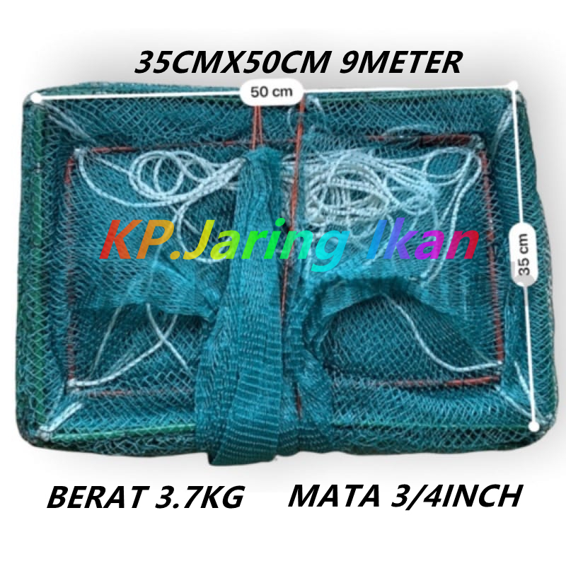 BUBU NAGA 35CMX50CM 3/4' 9Meter ANTI KARAT KEPITING / BUBU JEBAKAN IKAN / BUBU NAGA 9 METER