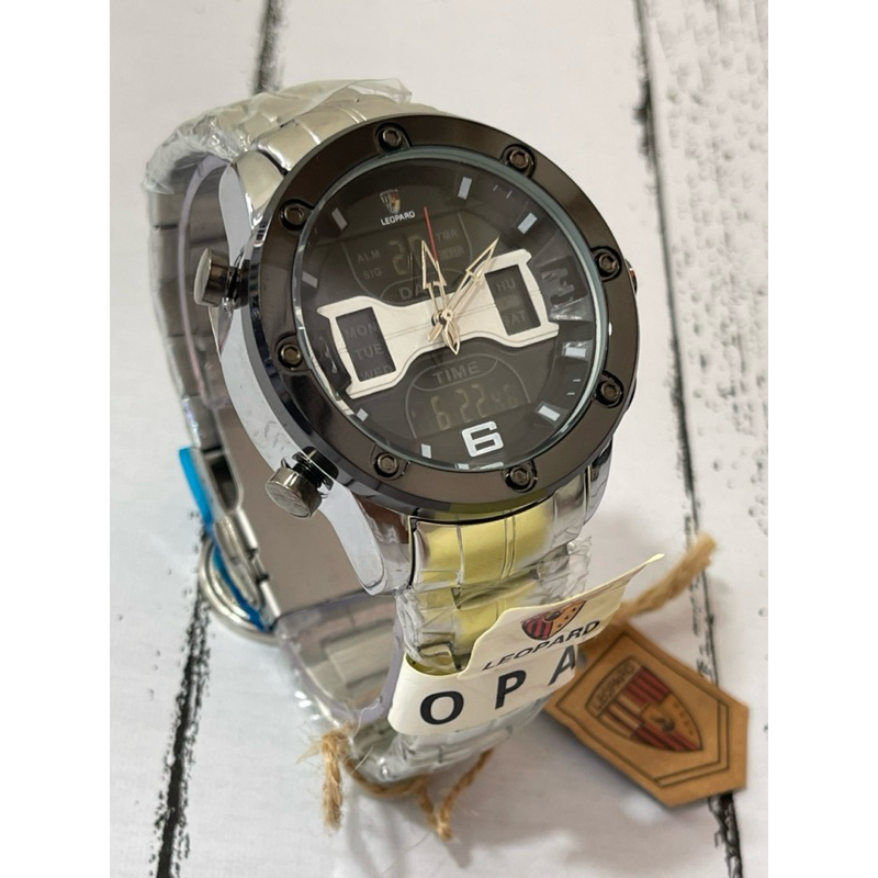 Jam Tangan Pria Dual Time Original Leopard Tahan Air