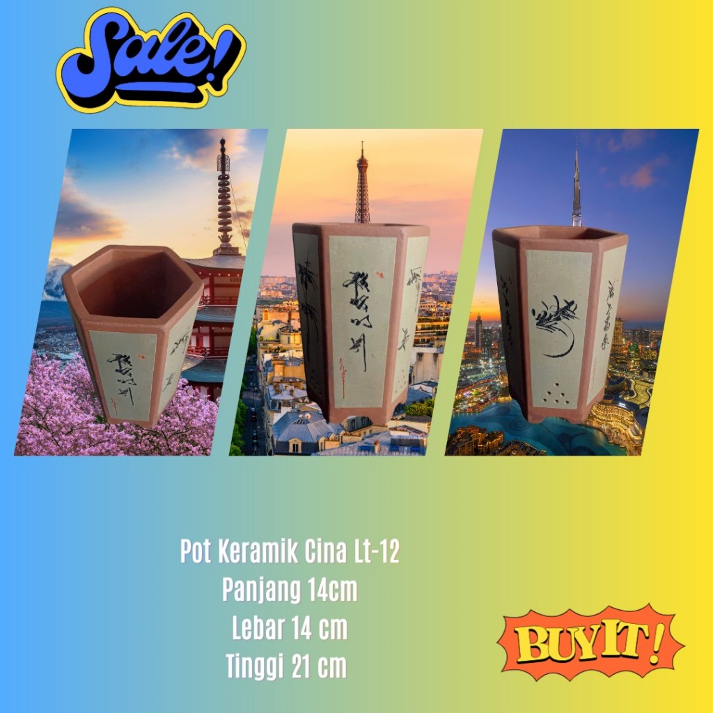 Pot Keramik Bonsai Cina Cascade LT-12