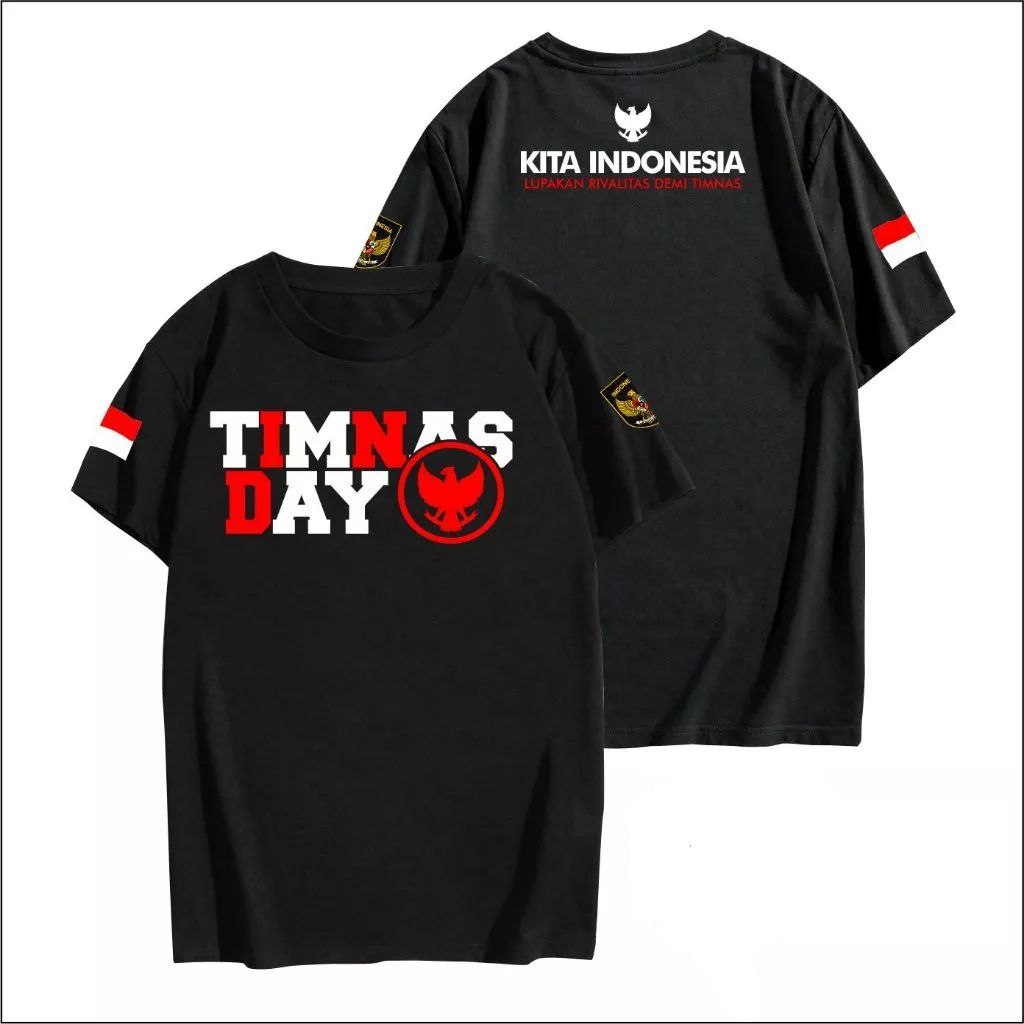 Kaos Distro Indonesia Kaos Timnas Indonesia Merah Putih S-6XL Pria Wanita Big Size Jumbo Bahan Asli 