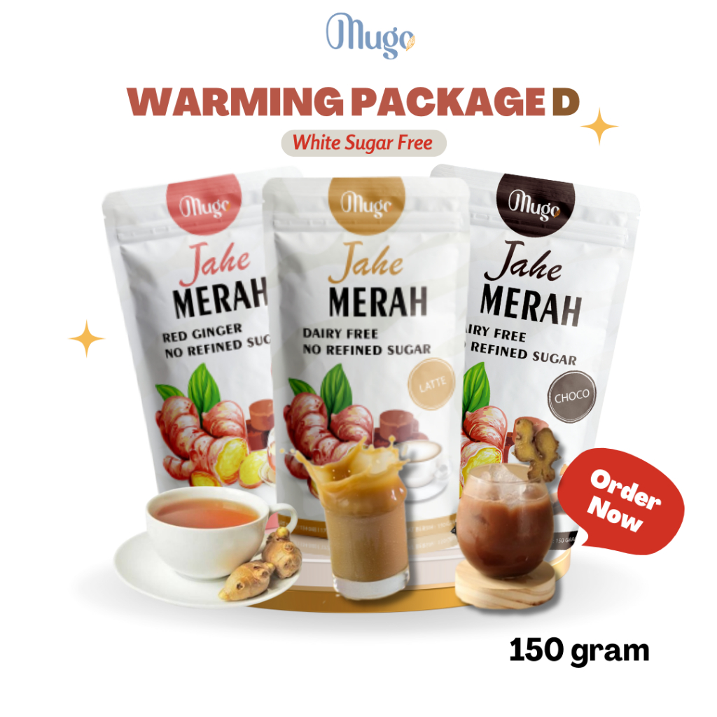 

Warming Package D (Jahe Merah CLASIC, LATTE, CHOCO) White Sugar Free