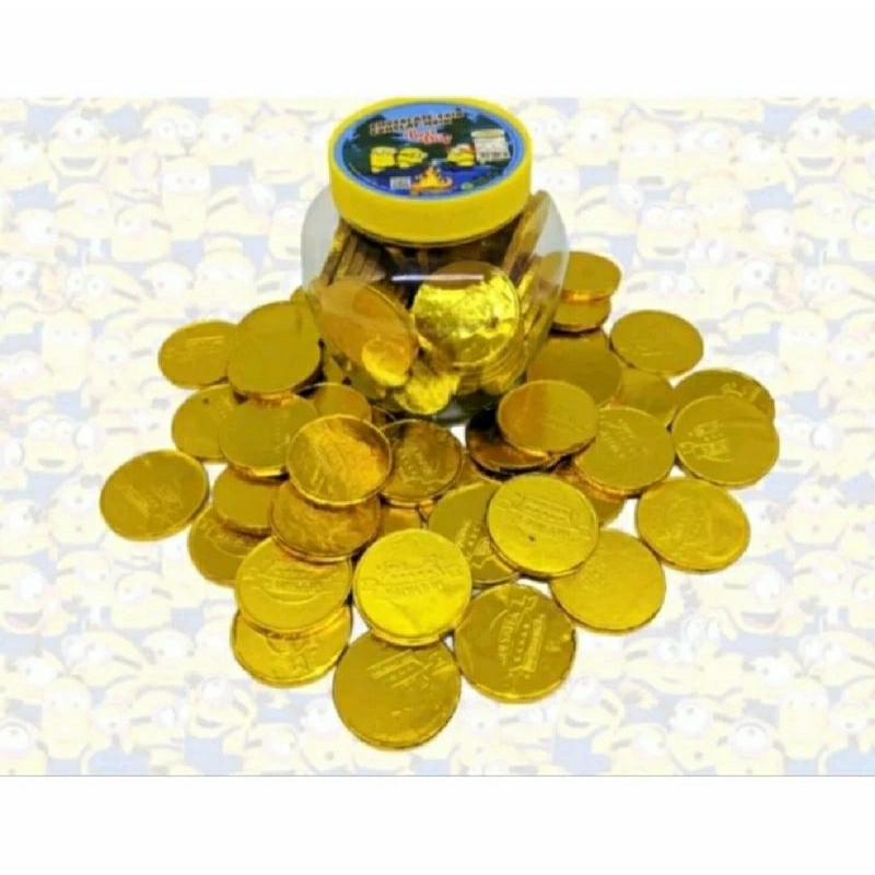 

BESS DIIP MINIONS CHOCOLATE COIN SNACK COKLAT KOIN MINION UKURAN BESAR 50PCS