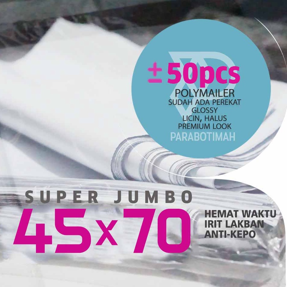 

ART W45F Polymailer JUMBO 45x7 45x6 plastik packing besar PAHE 5 LBR murah ready BDG