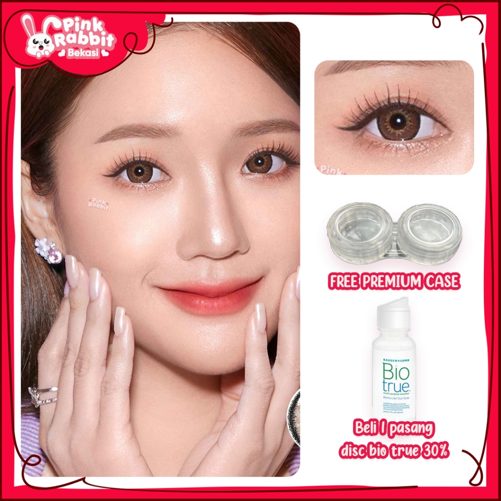 Pink Rabbit Softlens Minus Ivelle Brown Normal dan -0,50 s/d -10.00