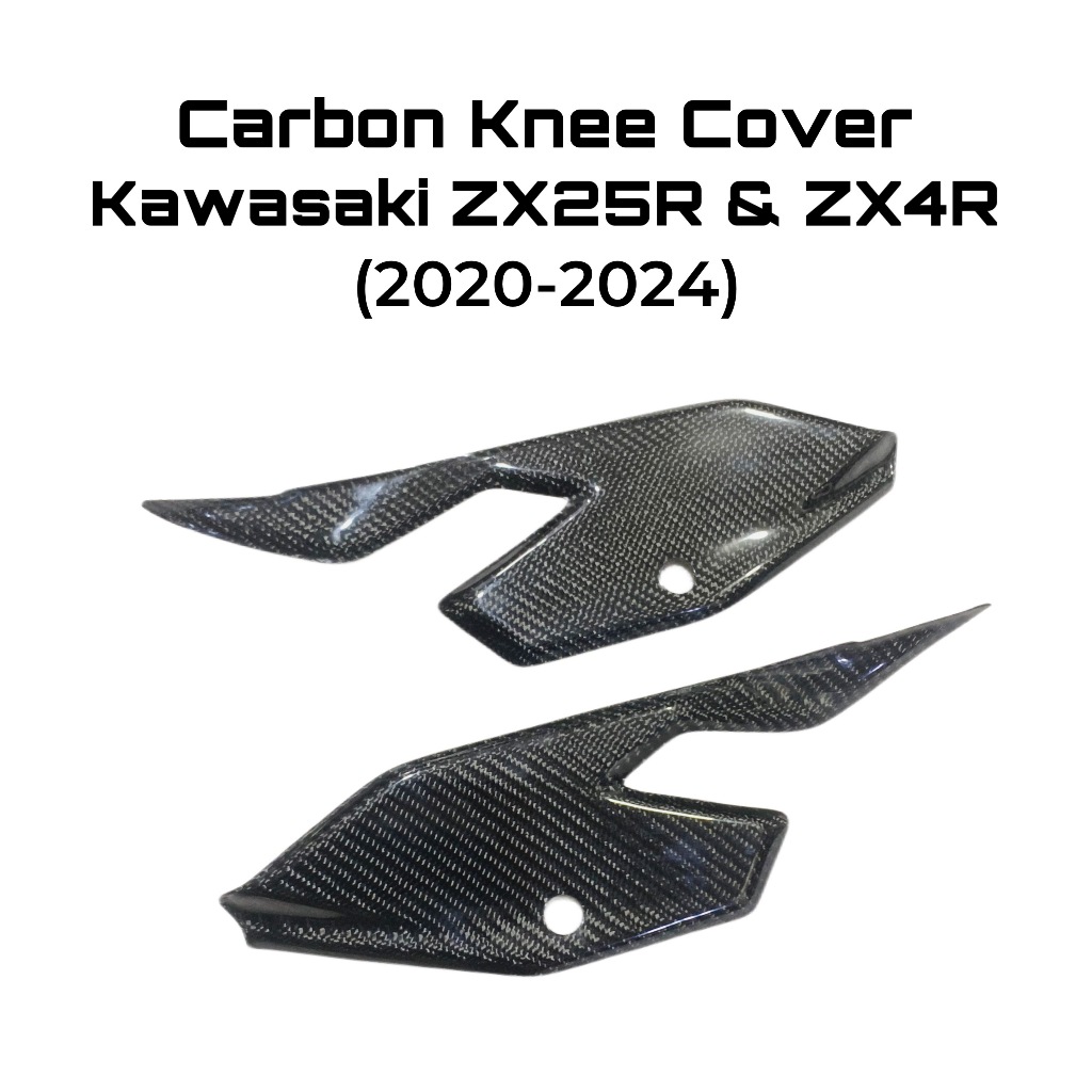 Carbonstar : Carbon Knee Cover Kawasaki ZX25R ZX4R Modificazone Aksesoris karbon Fiber Modifikasi