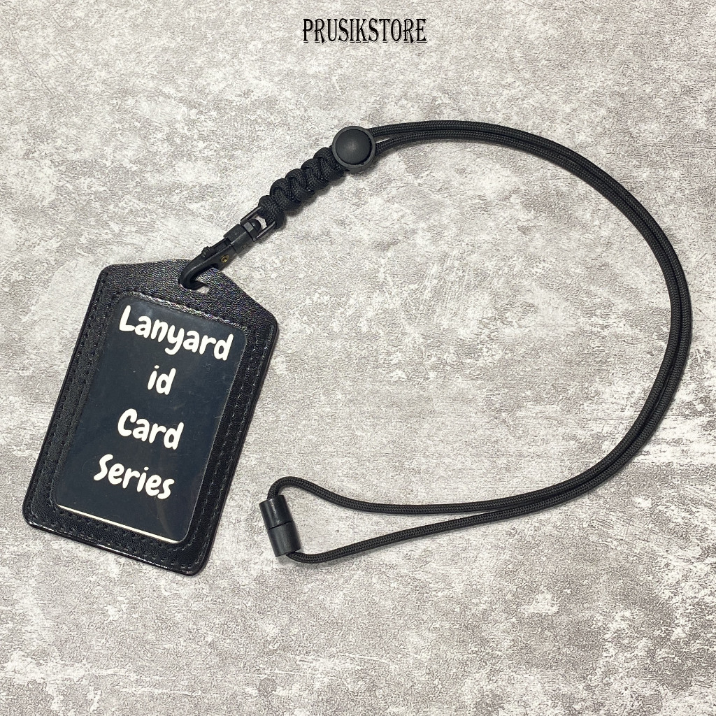 

Lanyard Holder Id Card Name Tag Kulit Tali Paracord Multyfungsi By Prusikstoreid