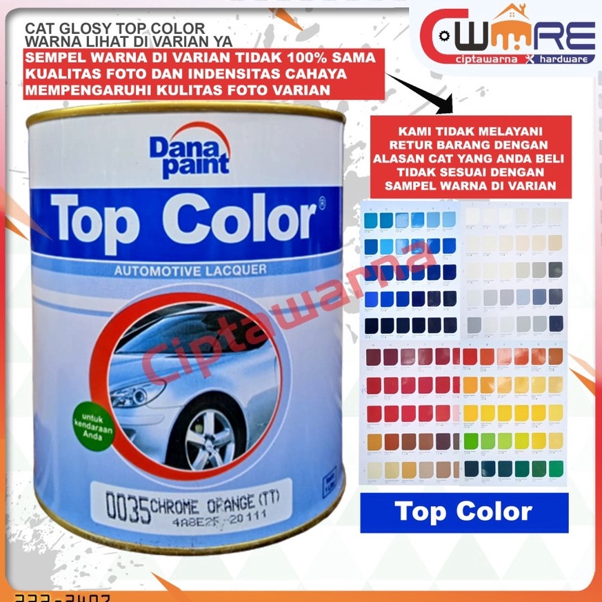

KODE X1M7 Cat NC Top Color Warna Standar II 1 Kg Palembang