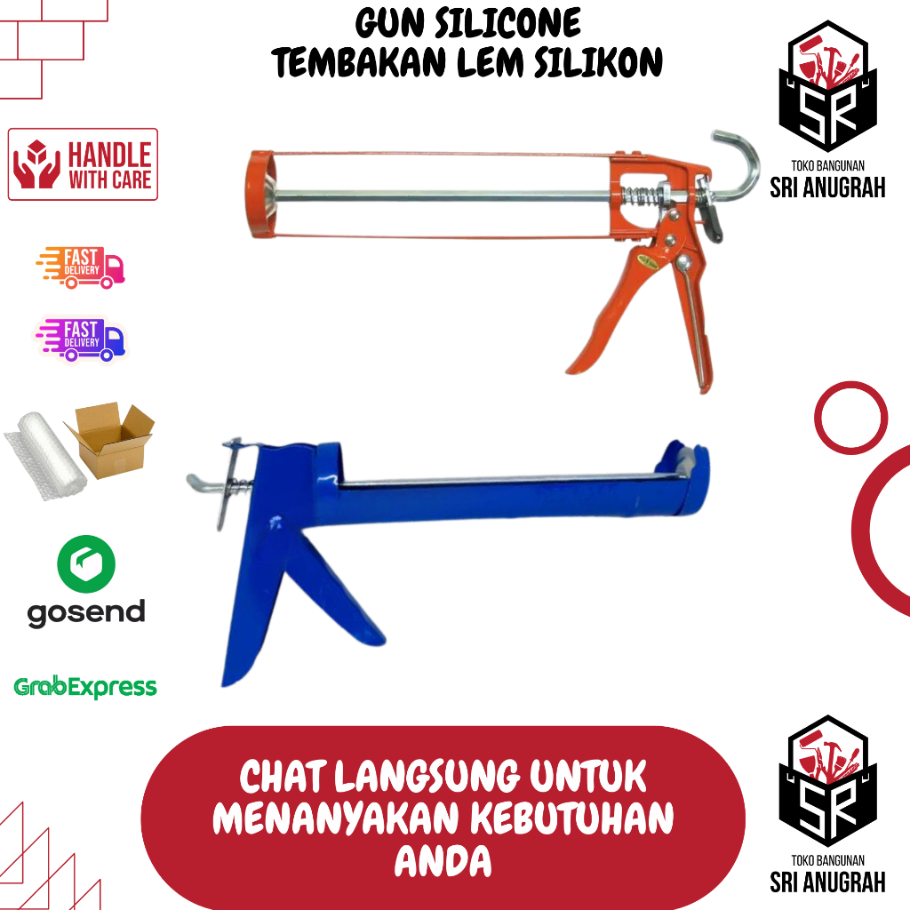 Gun Lem silicone Sealant Kaca Stang Lem Kaca Silikon