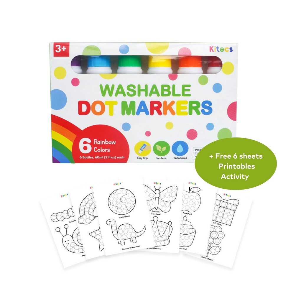

KODE T8J9 Kitecs Dot Marker Washable Spidol Anak Bulat Jumbo Coloring Painting Drawing Non Toxic Aktivitas Mewarnai