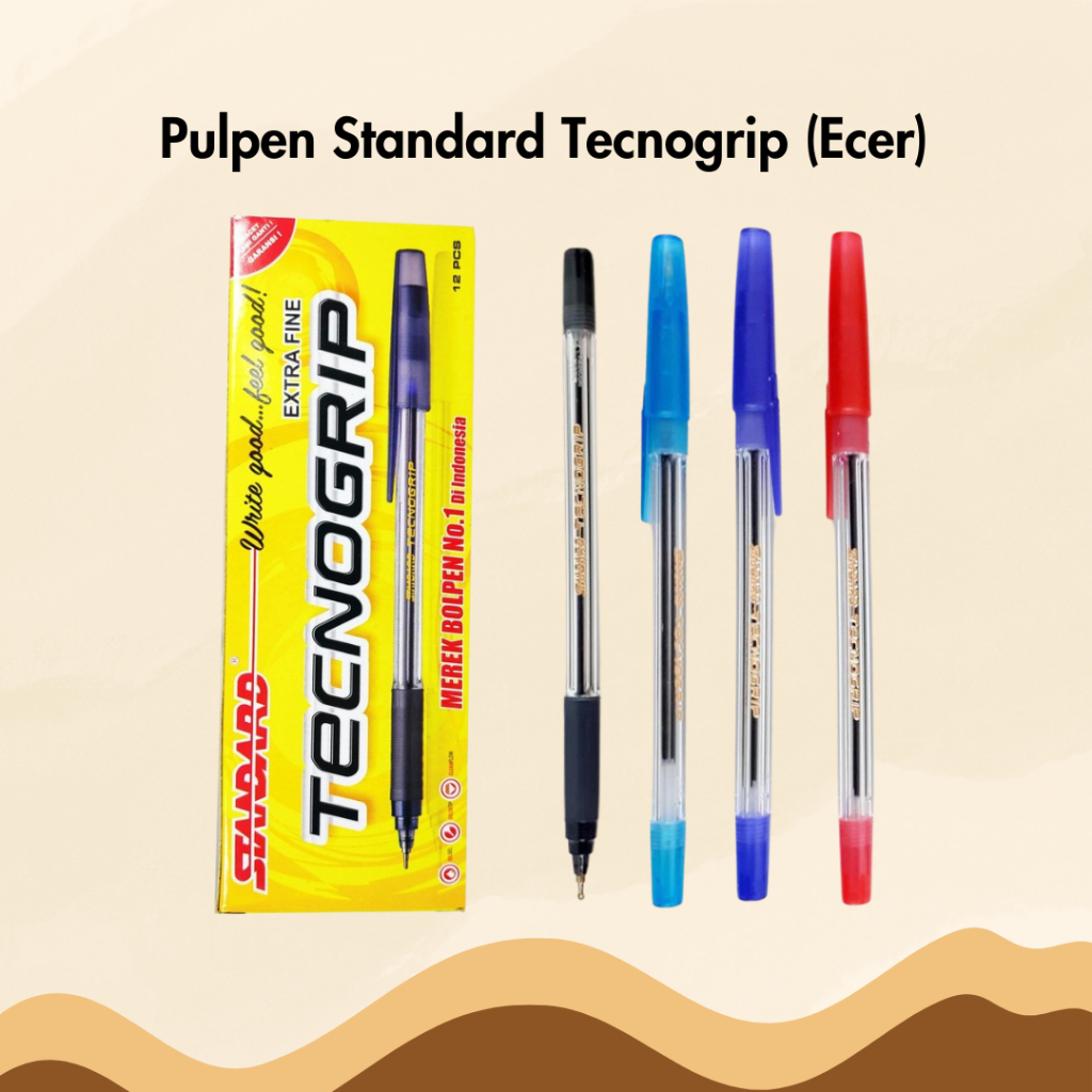 

Pulpen Standard Tecnogrip 0.4 mm Per Pcs Satuan Bolpen Bolpoin Ballpoint Pena Pen