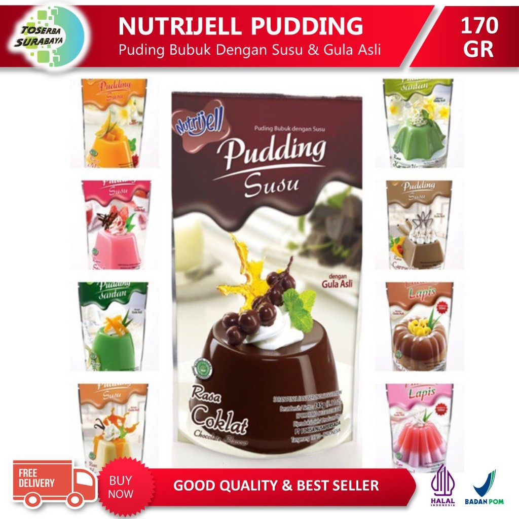 

Nutrijell Pudding Bubuk Susu Aneka Rasa / Nutrijel Puding Susu Powder BEST SELLER