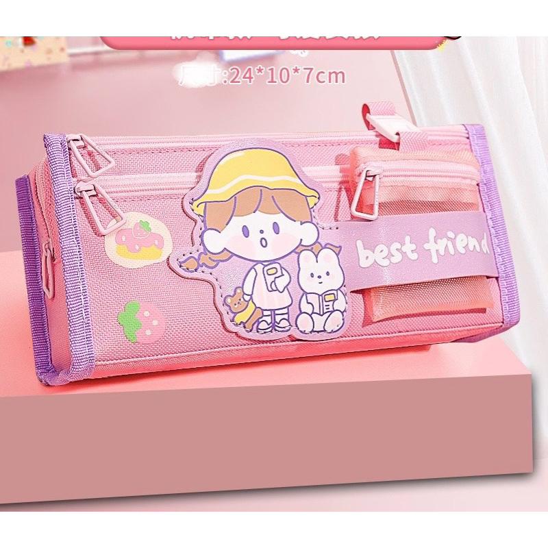 

Tempat pensil Ala Korean Student Motif Kartun Lucu / kotak pensil Karakter Kartun lucu