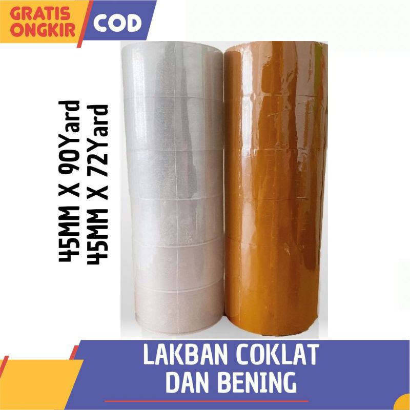 

Lakban Online Shop Bening Coklat 100 Yard Lebar 45 Mm Satu Slop isi 6 pcs