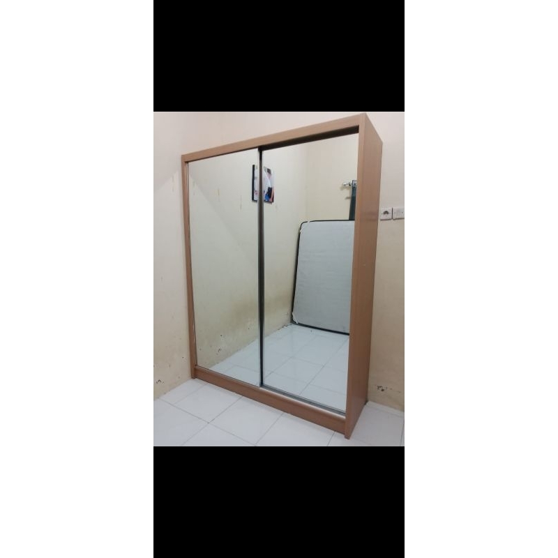 LEMARI SLIDING DOOR/LEMARI PAKAIAN SLIDING FULL CERMIN/LEMARI SLIDING MINIMALIS