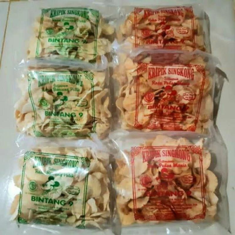 

Keripik singkong bintang 9 ( Kemasan 85g ) khas Sumenep Madura