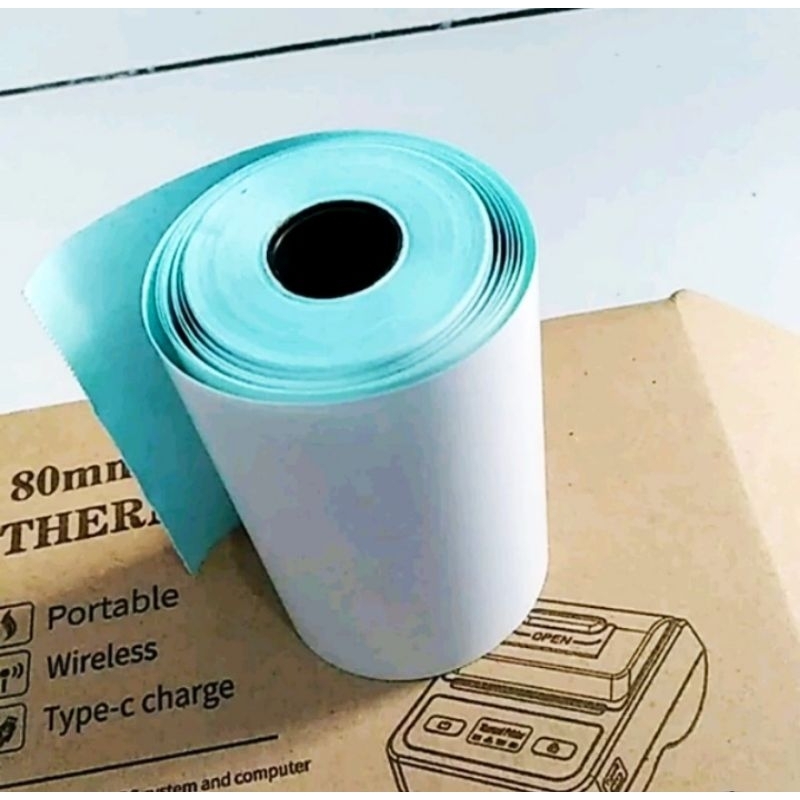 

Kertas Stiker Label Printer Thermal 80x50mm continuous 12 meter
