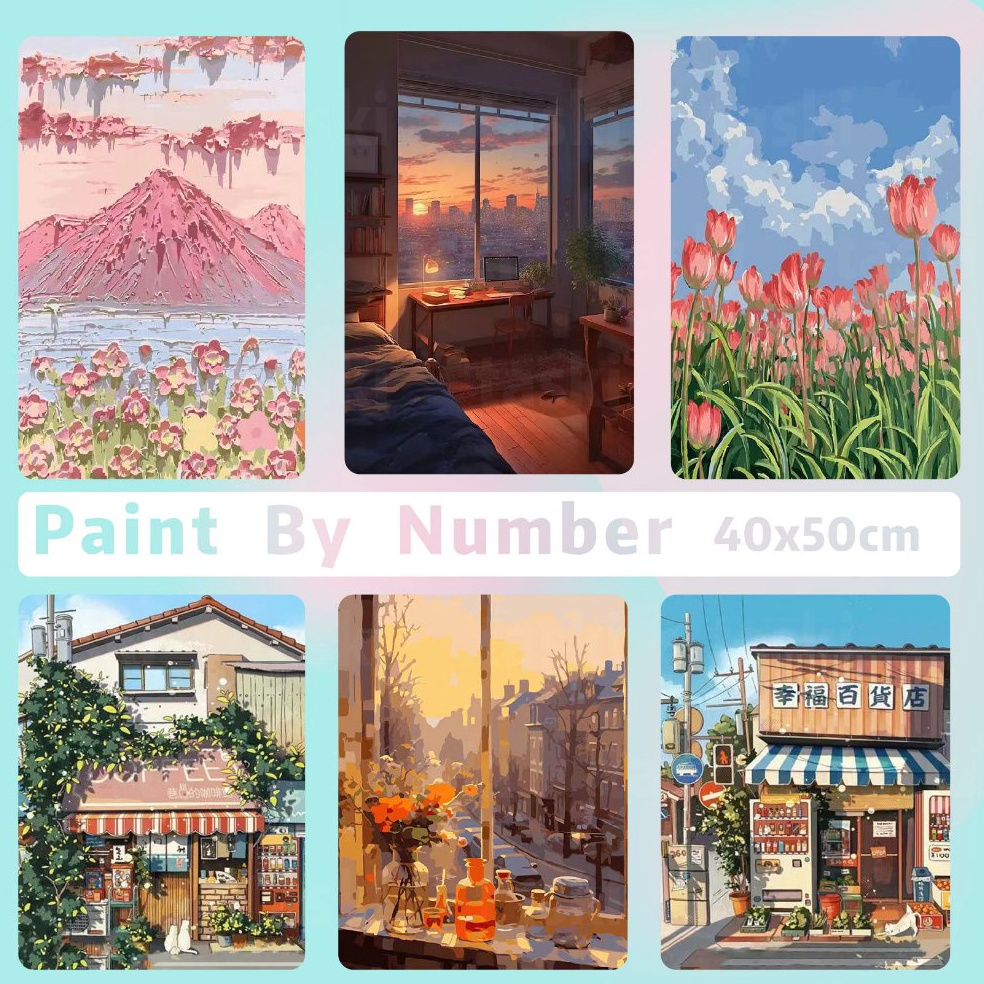 

ART A8J With Frame Paint By Number Set 4 x 5 cm Realism Edition DIY Painting Kit Numbers Lukis Canvas 4x5cm Melukis Nomor Numbering Kanvas Art Gambar Anak Dewasa Kids Adult Canvas Paint By Number Kit Digital Oil Painting DIY Paint By Numbe