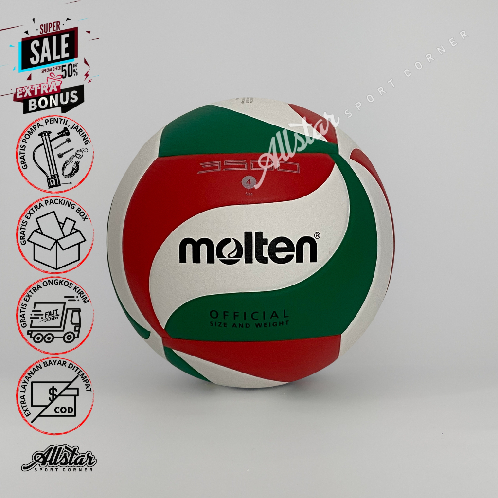 MOLTEN Bola Voli Volly Voly  MOLTEN 3500  original Size 4 bola voli molten size 4