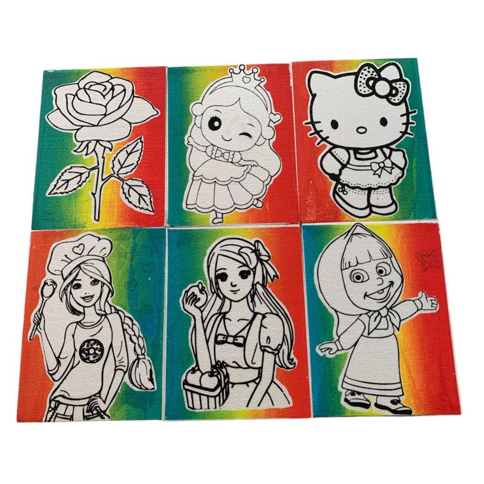 

ART T36Q 5 Pcs Tanpa Lis Rainbow Sterofoam Lukis uk 3x4 Sterofoam Mewarnai Gabus Lukis Pasar Malam