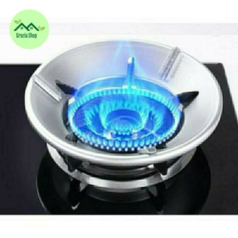 Alas Tatakan Kompor Gas Portable Cover Anti Angin Slip Licin Hemat Gas