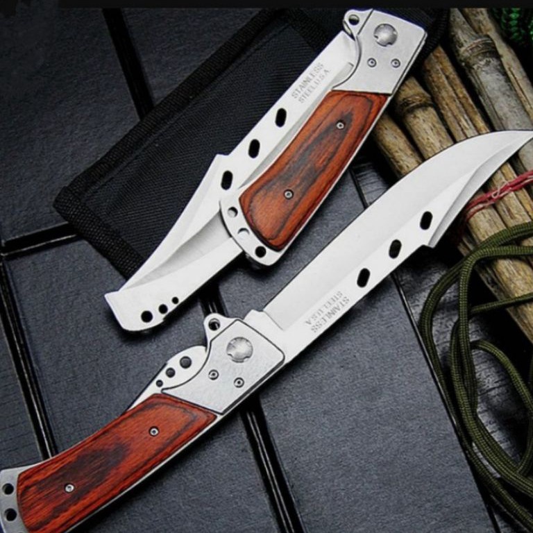 KODE A4G7 PISAU LIPAT SURVIVAL AMERIKA USA PISAU SURVIVAL STAINLES STELL