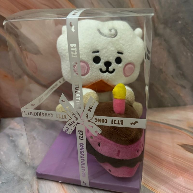 BT21 baby lighting cake doll RJ with box official plush