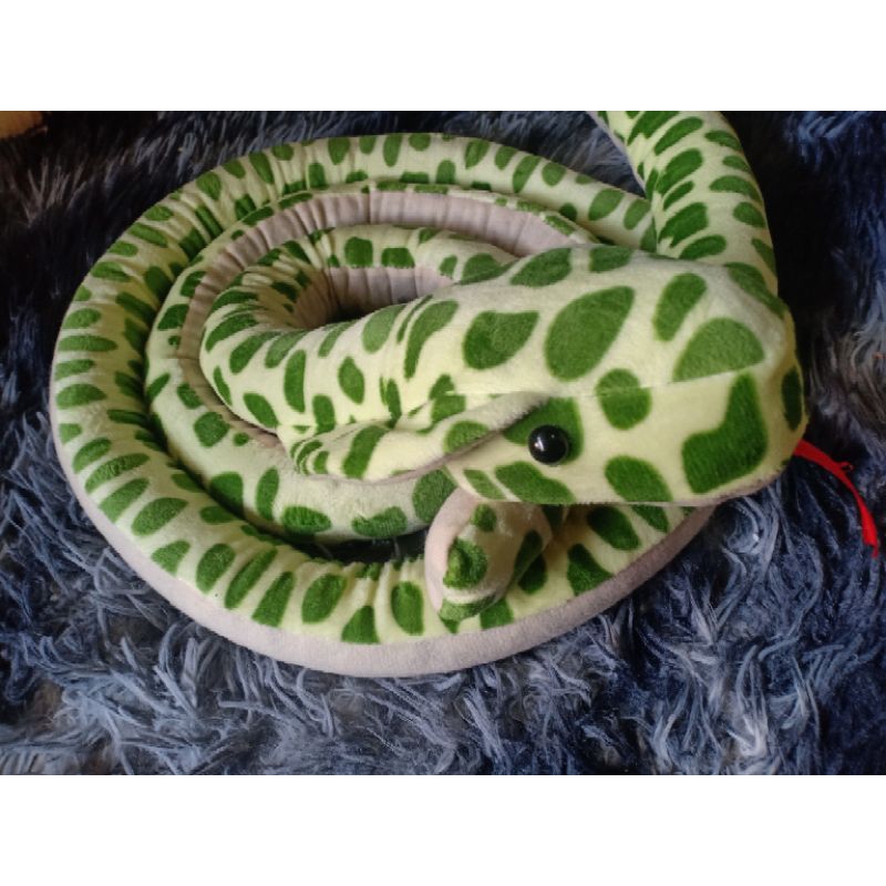 Boneka Mainan Ular Warna Hijau Bahan Lembut