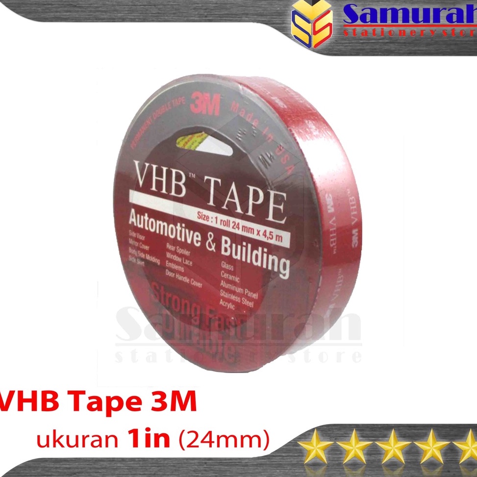 

KODE V2Y3 Double Tape 3M VHB Lebar 24 mm Foam VHB Tape 3 M 1 Inch Panjang 45 Meter Automotive Building Dobel Tip Karet 1 24 cm Lem 2 Sisi Kuat