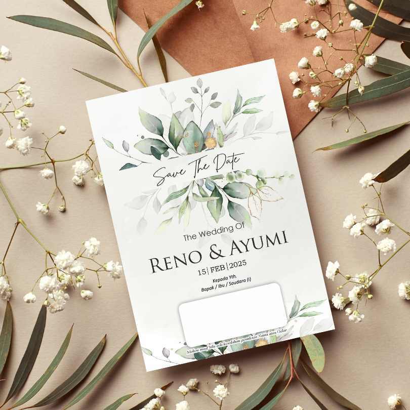 Template Undangan Wedding Floral 1