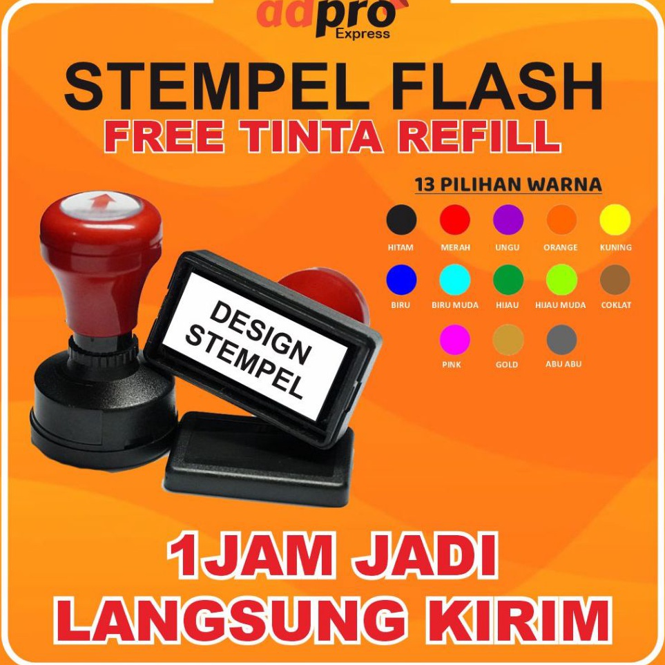 

ART F57S STEMPEL NAMA FLASH WARNA GRATIS TINTA REFIL 5ML